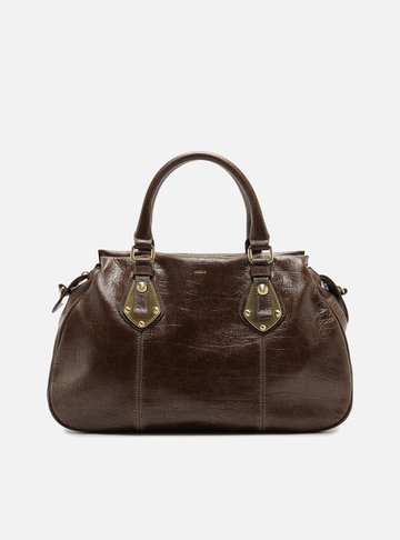 Arezzo — Bolsa Tote Marrom Couro Grande Metais