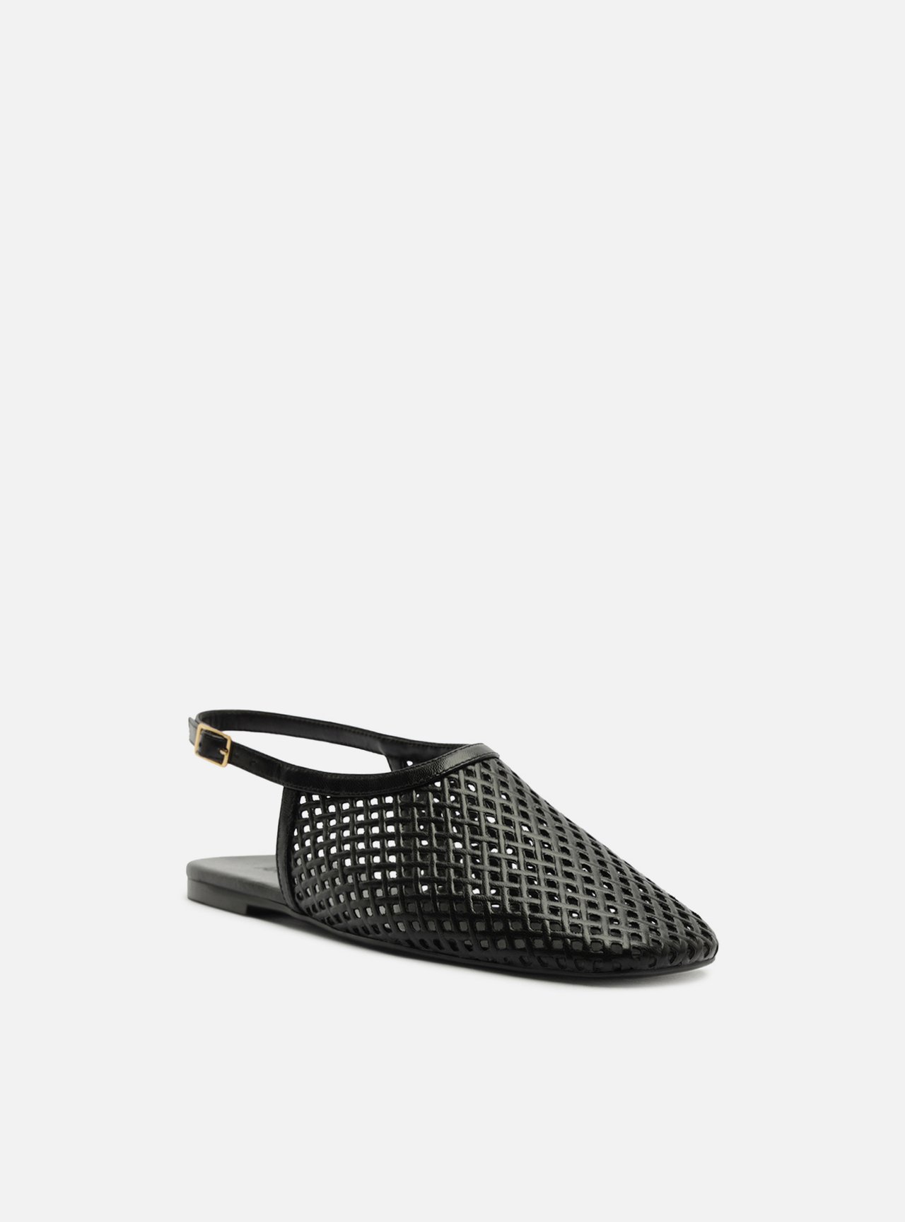 Sapatilha Marrom Bico Redondo Tiras Vazadas Slingback — foto 2