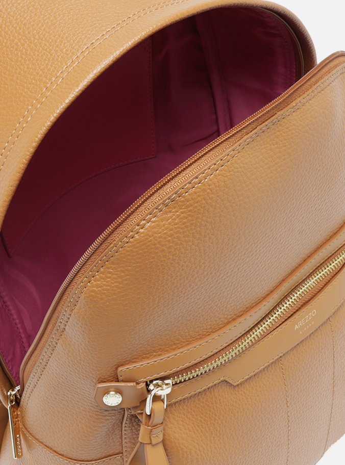 Mochila Marrom Grande Bolso Recortes
