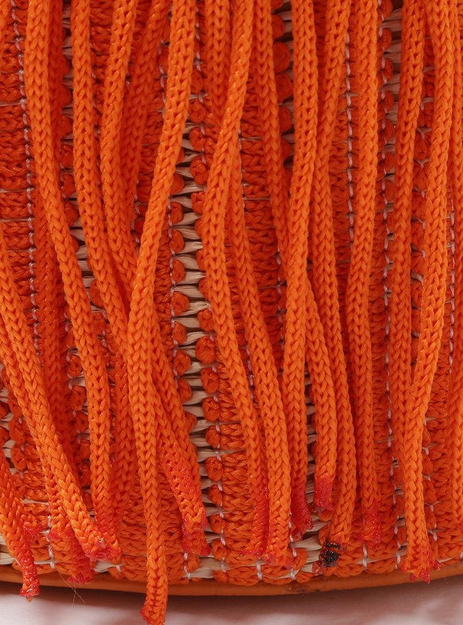 Bolsa Bucket Laranja Franjas Luci Média