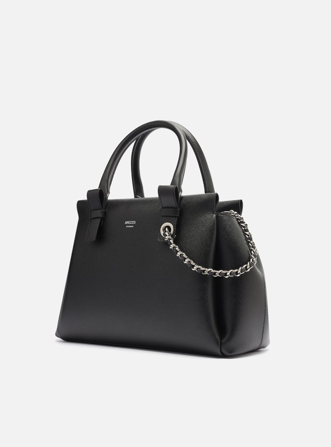 Bolsa Tote Preta Grande Corrente Extra