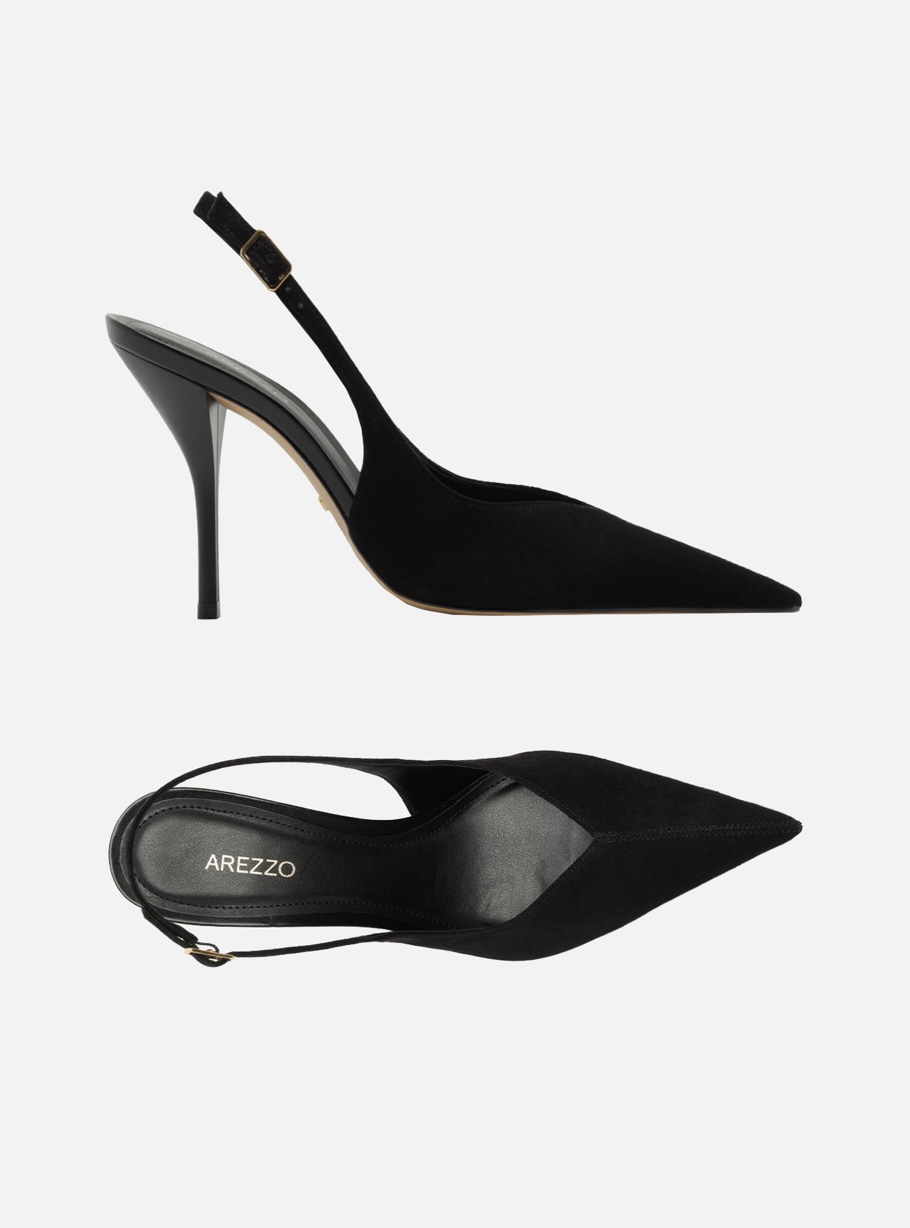 Scarpin Preto Camurça Salto Alto Slingback — foto 5