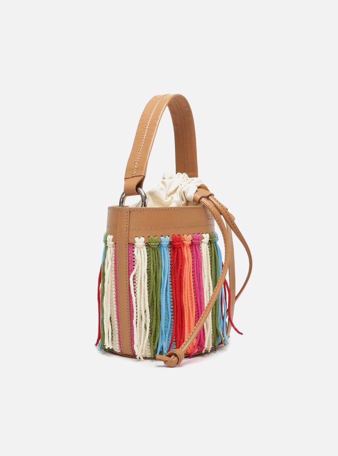 Bolsa Bucket Colorida Franjas Luci Média