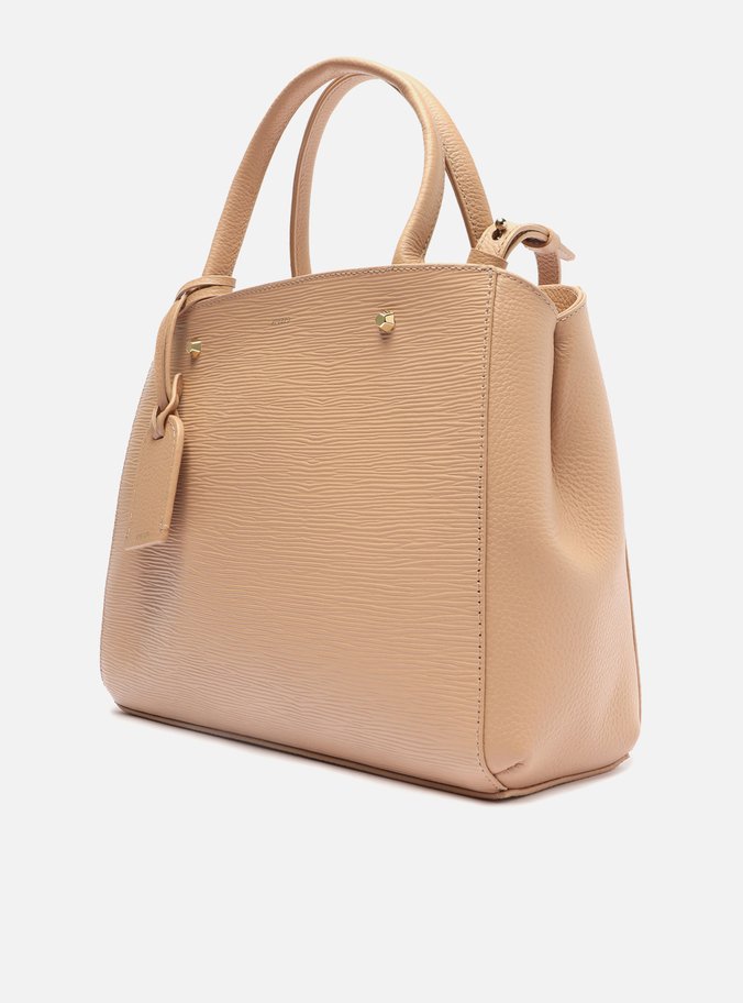 Bolsa Tote Nude Couro Bella Média True Sand