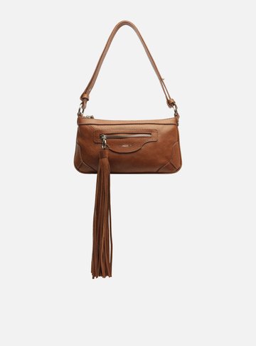 Arezzo — Bolsa Tiracolo Marrom Couro Média Barbicacho