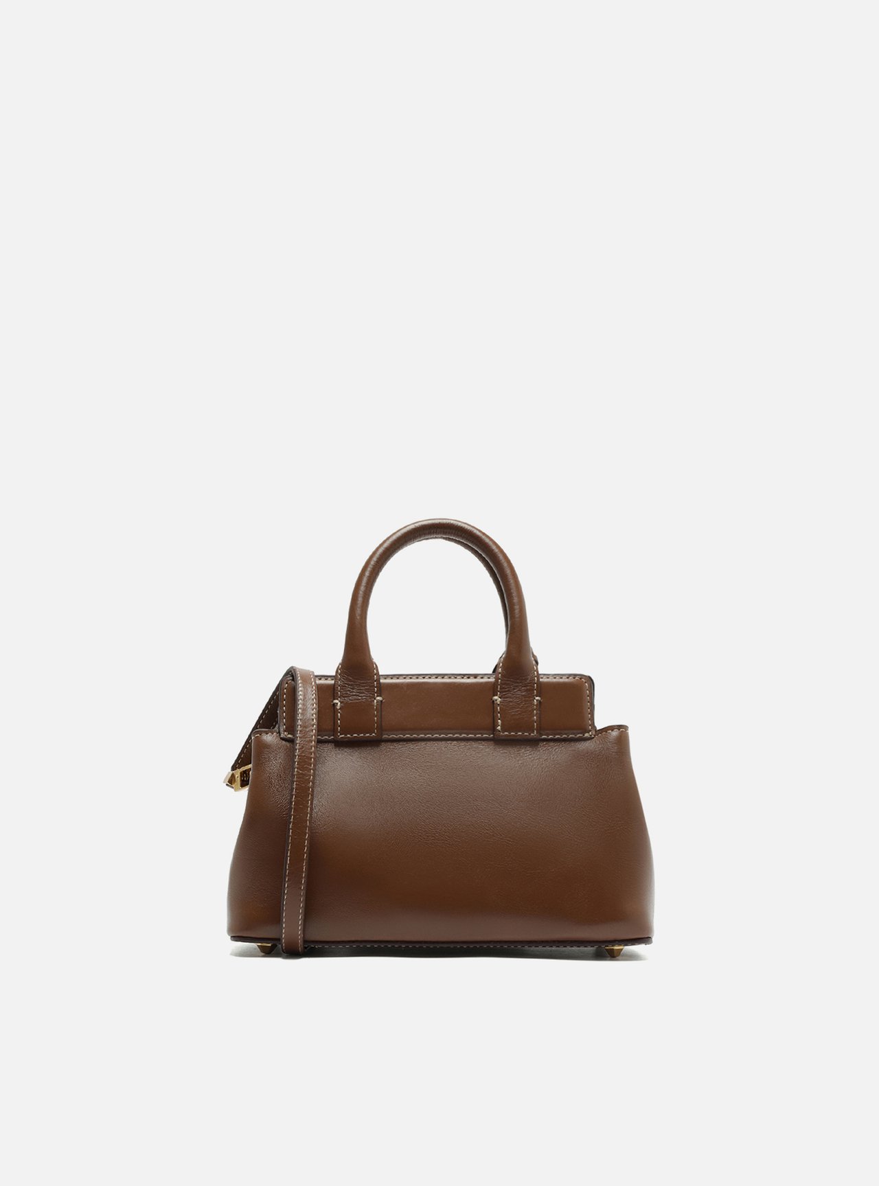 Bolsa Tote Marrom Couro Pequena Bag Charm Victória — foto 3