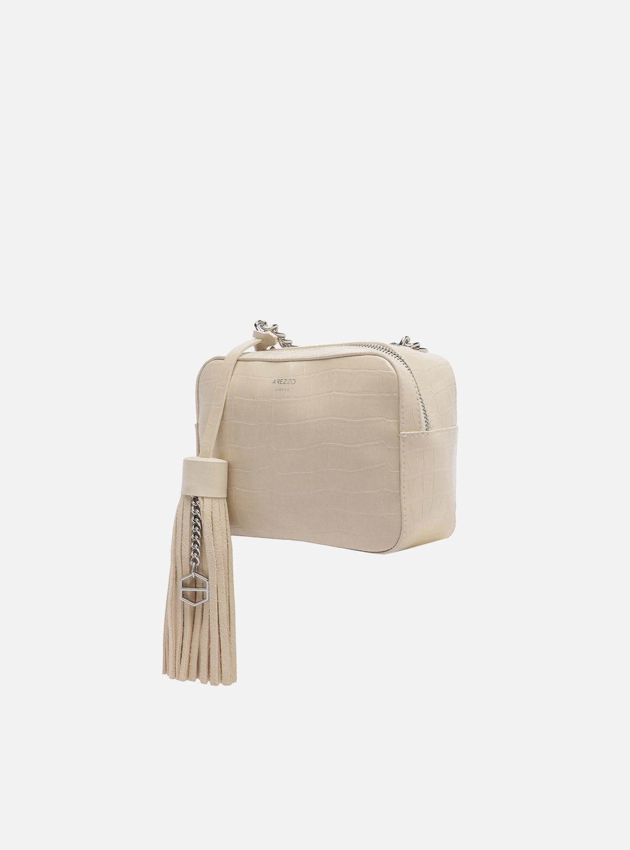 Bolsa Tiracolo Branca Croco Valentina Pequena — foto 2