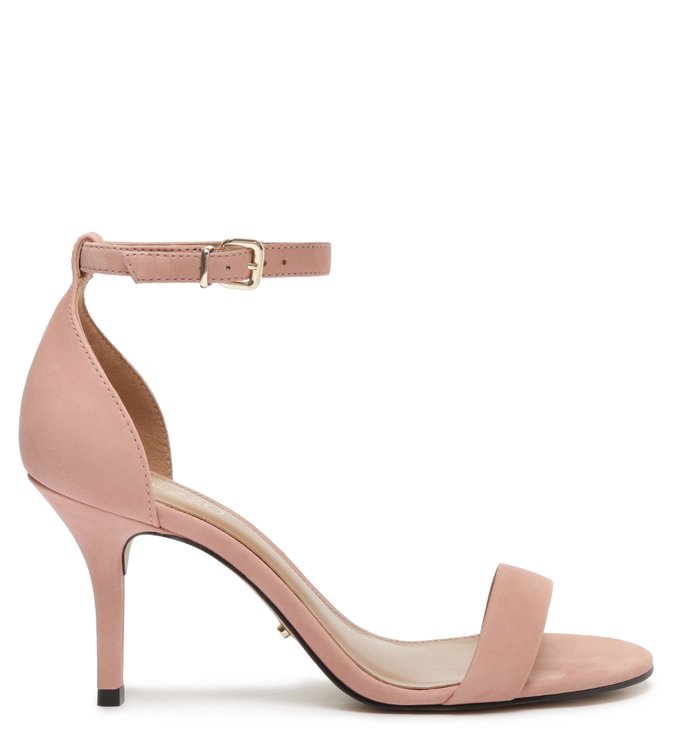 Sandália Rosa Nobuck Salto Fino Isabelli Rosé Glam