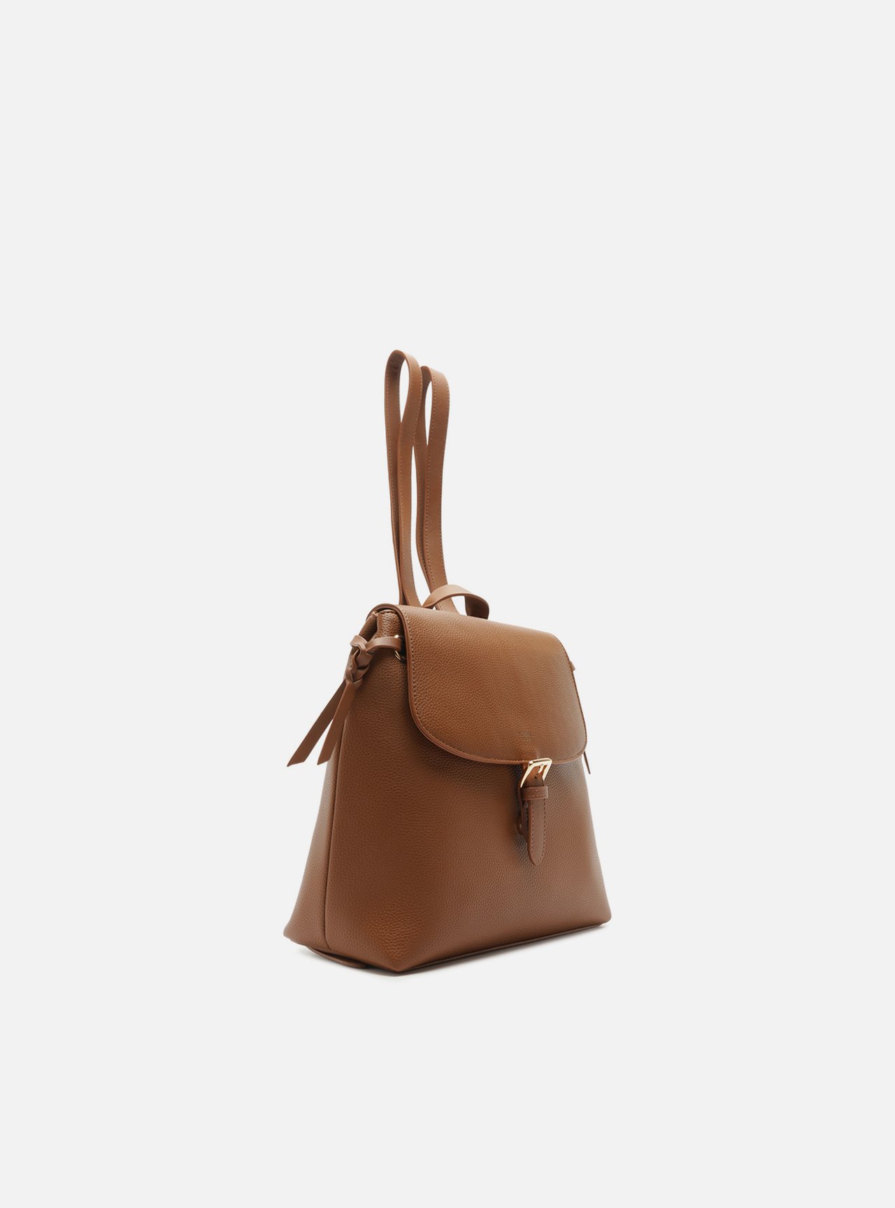 Bolsa Mochila Marrom Fivela Dourada — foto 5