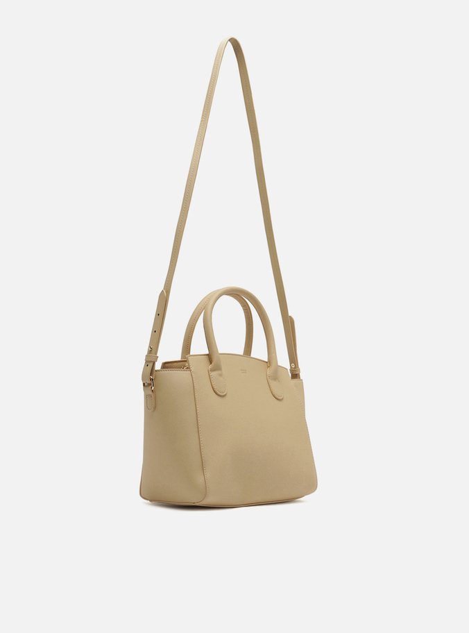 Bolsa Tote Bege Média Texturizada