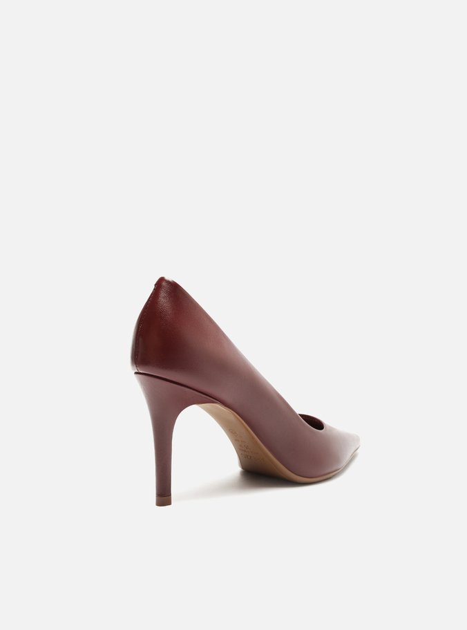 Scarpin Vermelho Couro Salto Médio Fino