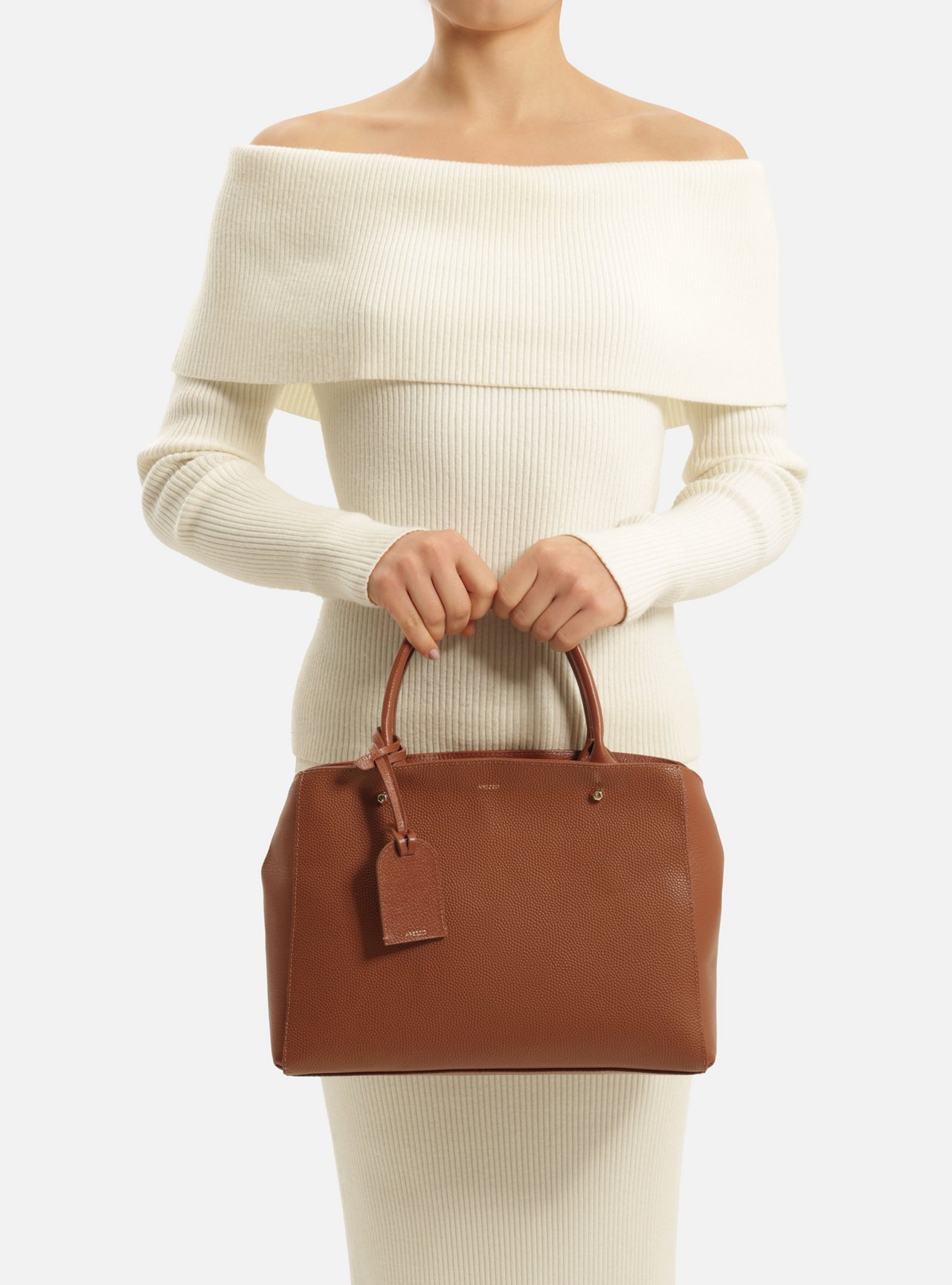 Bolsa Tote Marrom Couro Bella Média — foto 6
