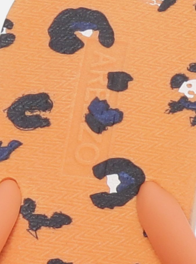 Chinelo de Dedo Animal Print Laranja Brizza