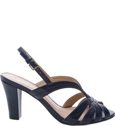 Sandália Couro Striped Office Blue