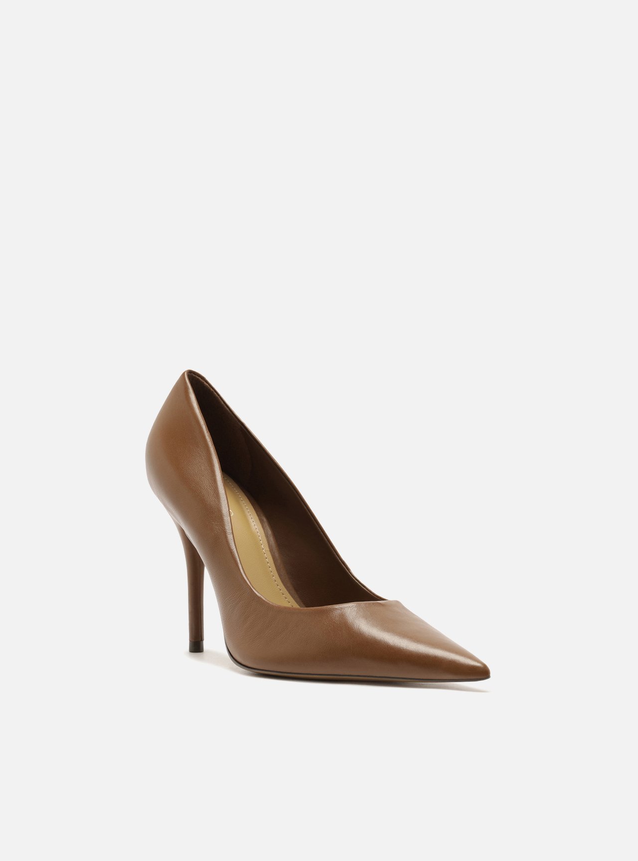 Scarpin Marrom Couro Salto Fino — foto 2