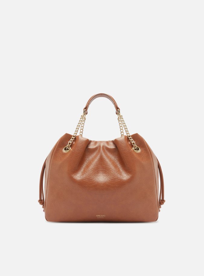 Bolsa Bucket Marrom Média Alça Corrente