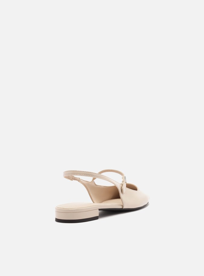 Sapatilha Boneca Branca Verniz Slingback