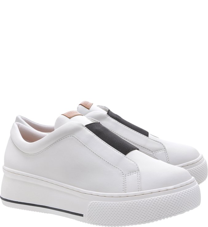 Tênis Nappa Elástico Bianco e Preto