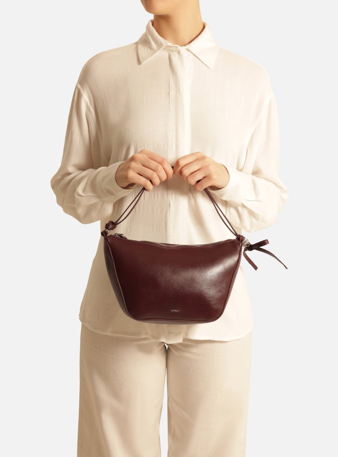 Bolsa Tiracolo Vermelha Couro Pequena Alças Mix