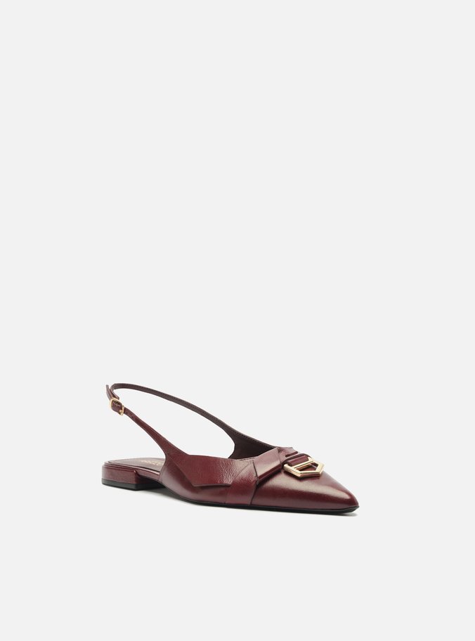 Sapatilha Vermelha Bico Fino Slingback