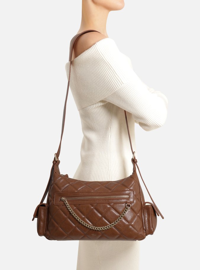 Bolsa Tiracolo Marrom Média Matelassê Bolsos