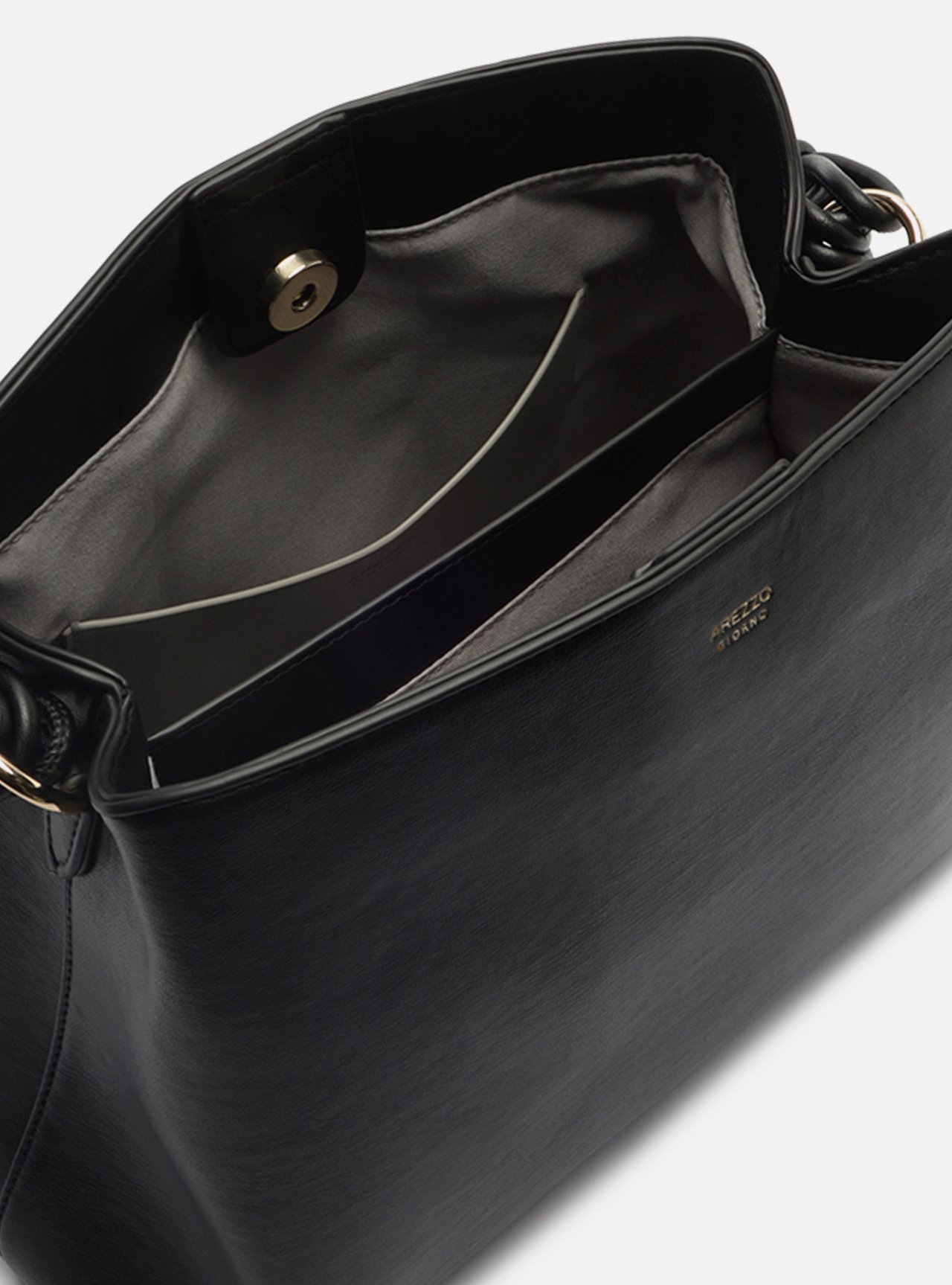 Bolsa Tote Preta Média Alça Trançada — foto 4