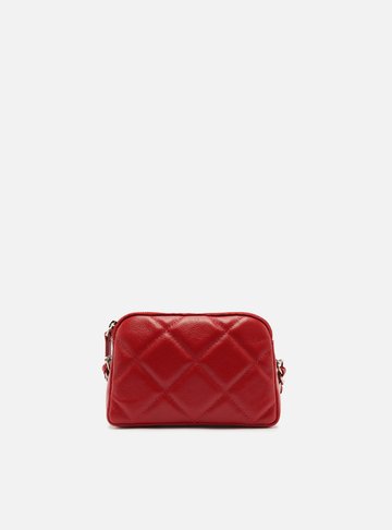 Bolsa Tiracolo Vermelha Couro Mizz Pequena Zíper