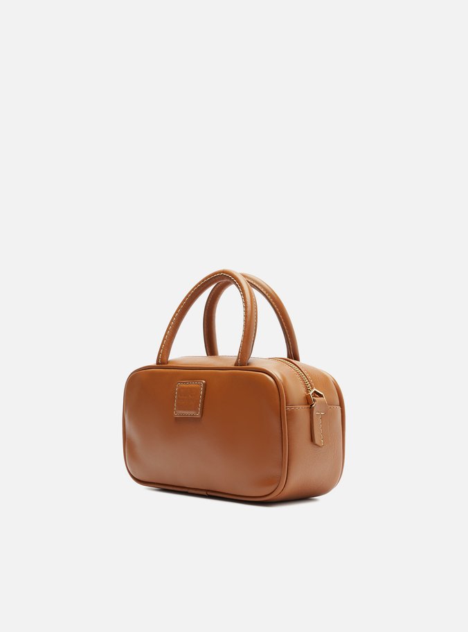 Bolsa Tiracolo Marrom Couro Bead ZZ Pequena