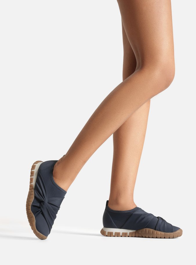 Tênis Slip On Azul Tecido Sola Emborrachada