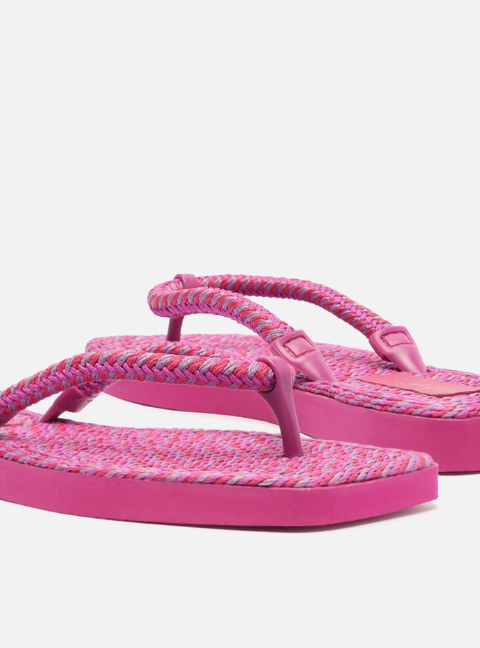 Chinelo de Dedo Roxo Square Crochê Brizza Brizza Triya