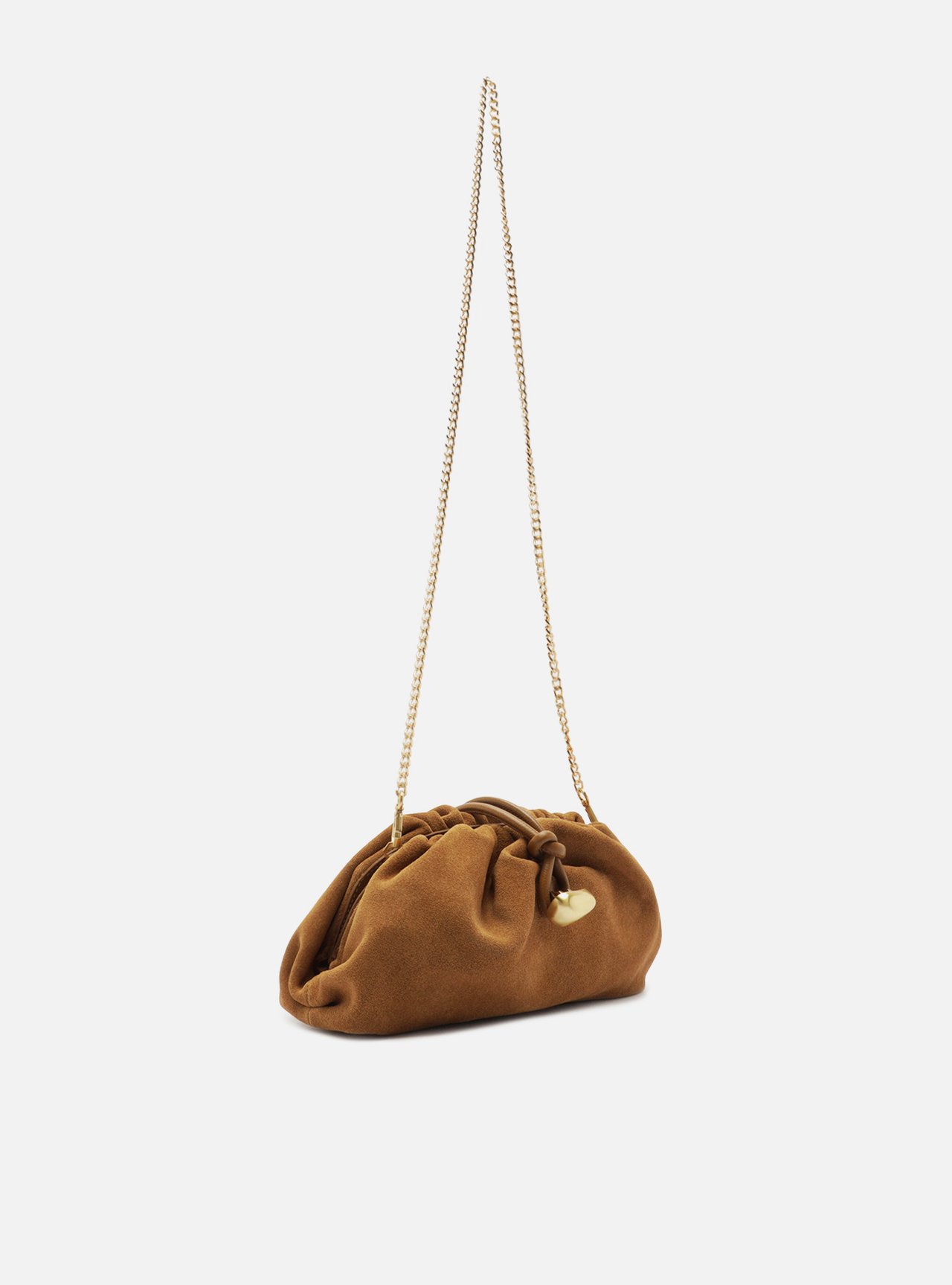 Bolsa Clutch Marrom Couro Média Corrente — foto 5