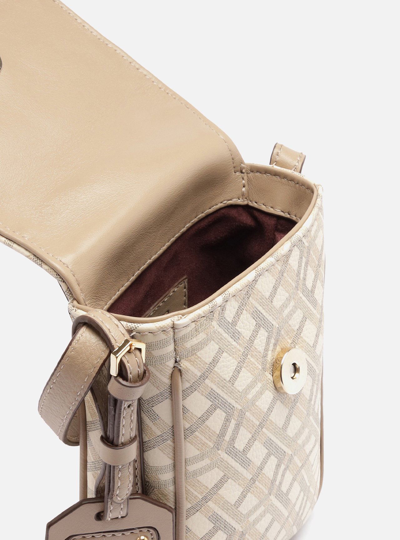 Bolsa Porta Celular Multineutra Couro Pequena Monograma — foto 4