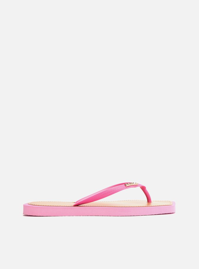 Chinelo de Dedo Rosa Square Palmilha Marrom