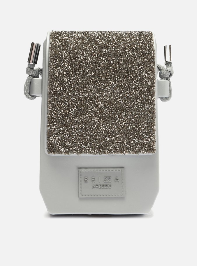 Bolsa Tiracolo Prata Glitter Pequena Brizza