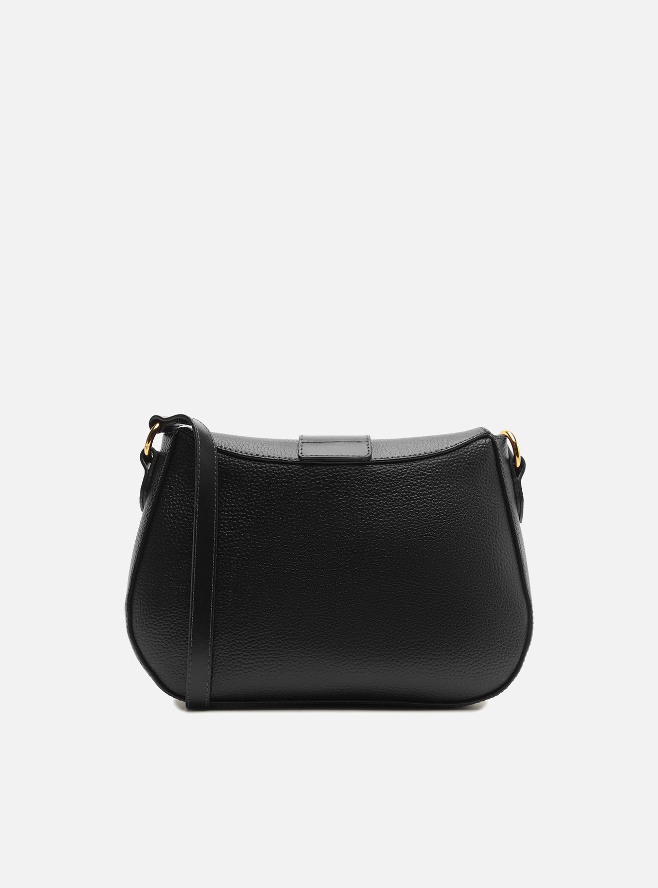 Bolsa Tiracolo Preta Média Argola Metal — foto 3