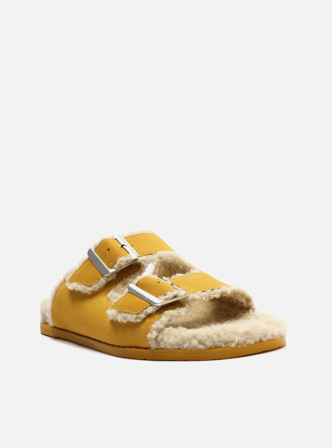 Sandália Salto Rasteiro Amarelo