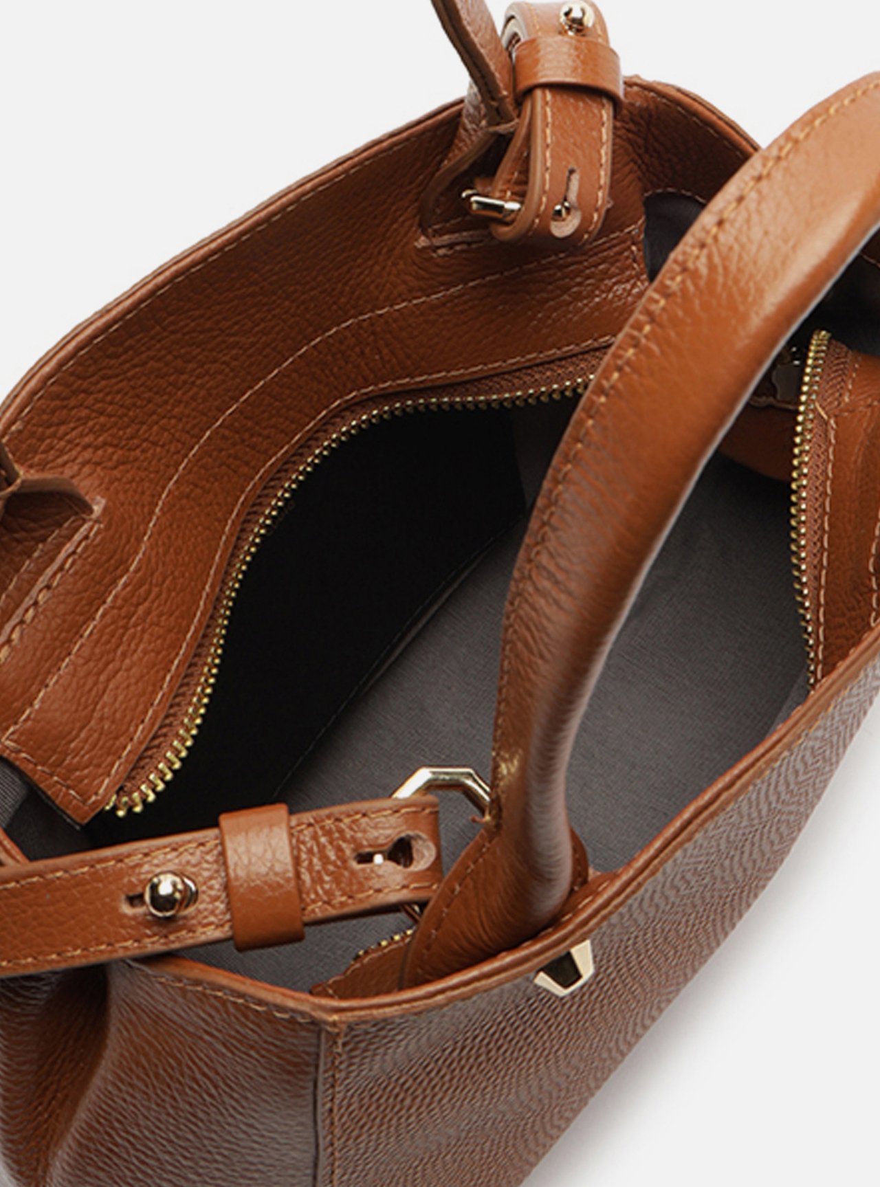 Bolsa Tote Marrom Couro Bella Pequena — foto 4