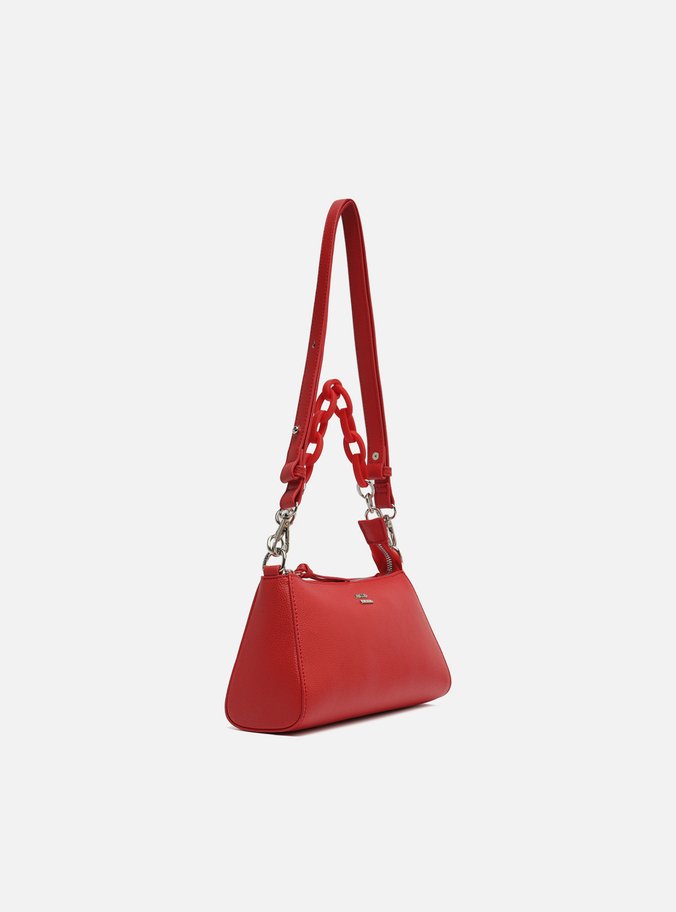 Bolsa Tiracolo Vermelha Corrente Pequena