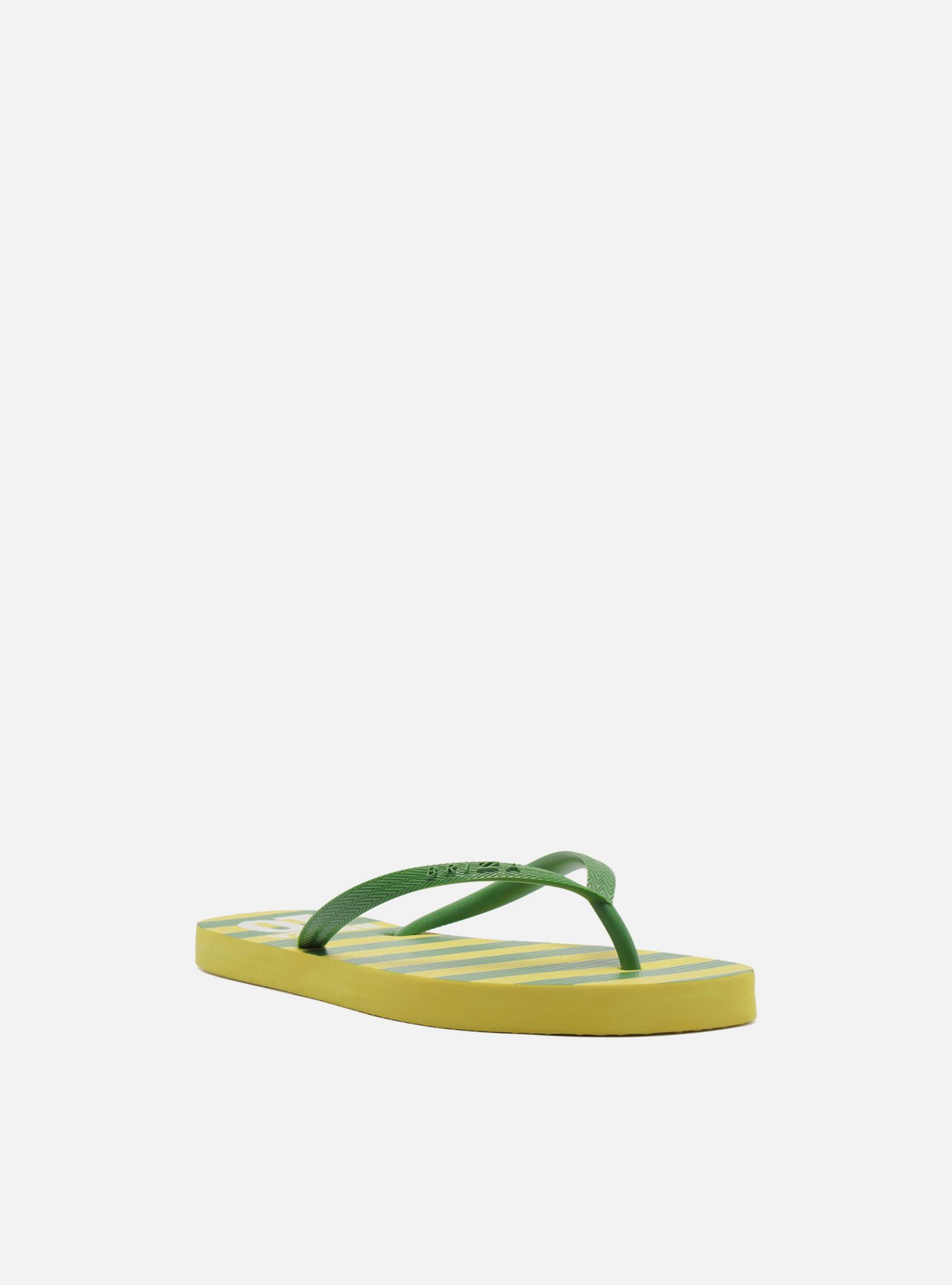 Chinelo de Dedo Verde Plataforma Listrado Brizza — foto 3