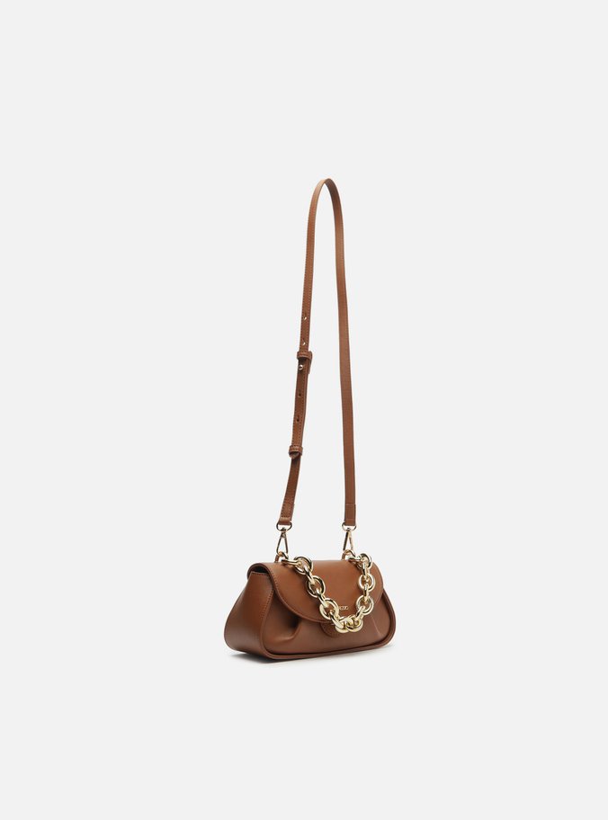 Bolsa Tiracolo Marrom Pequena Maxi Corrente