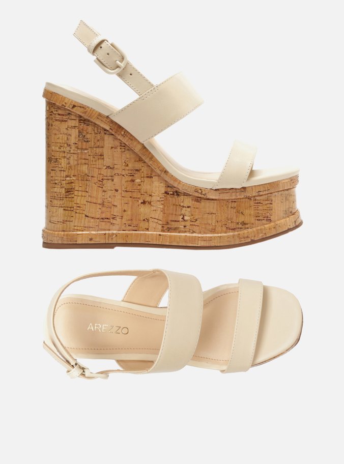Sandália Off-White Plataforma Tiras