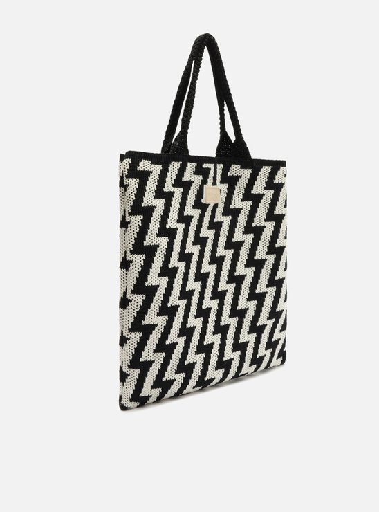 Bolsa Shopping Preta Crochê Eletrizzante Grande