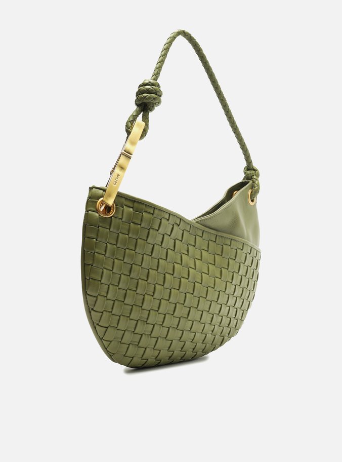 Bolsa Tiracolo Verde Couro Média Maia Tressê