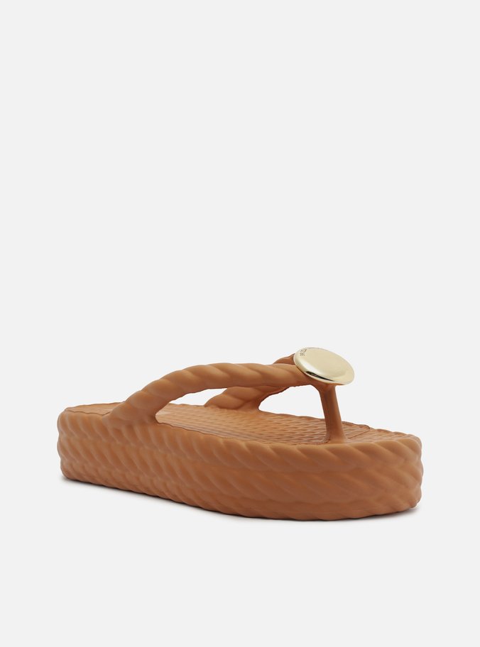 Sandália Marrom Flatform Marrocos Mid Metal