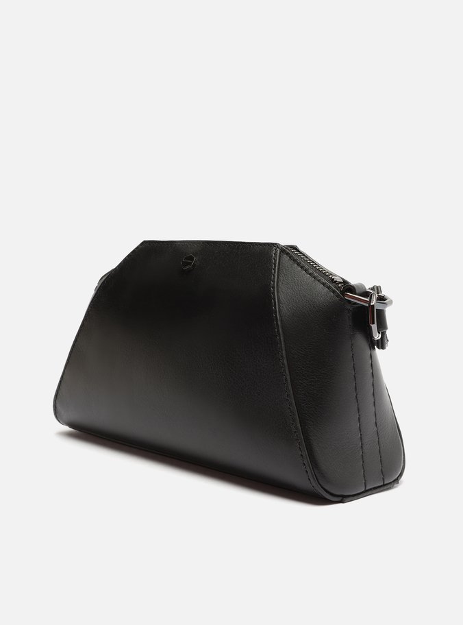 Bolsa Tiracolo Preta Couro Sporty Club Pequena