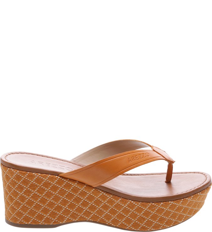 Chinelo Couro Plataforma Por do Sol
