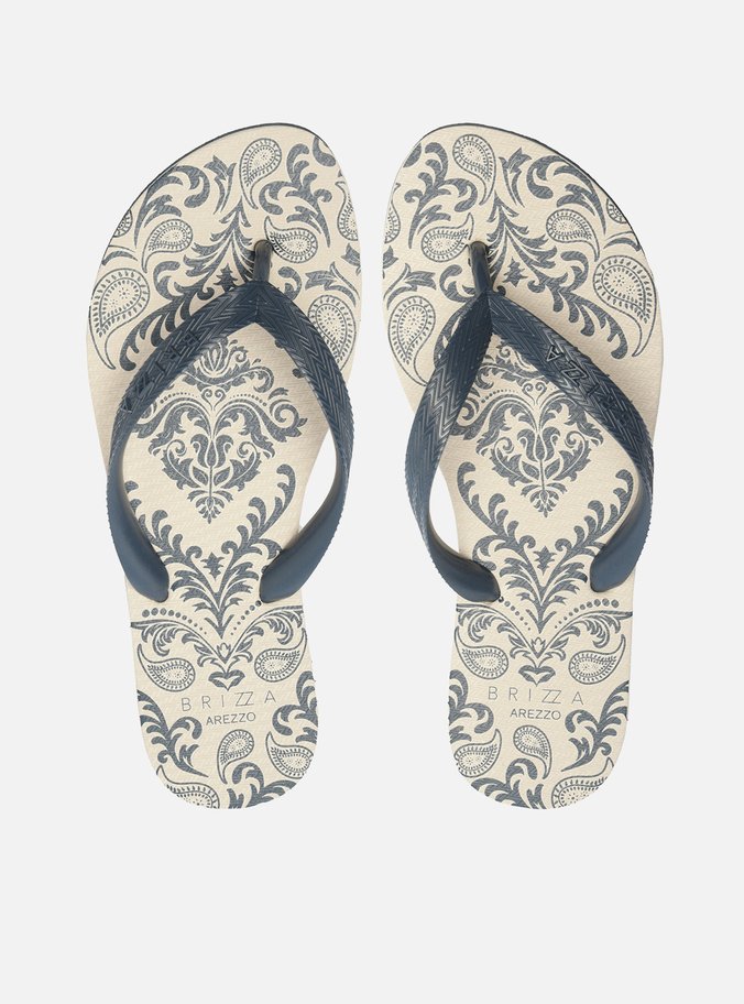 Chinelo de Dedo Estampado Azul