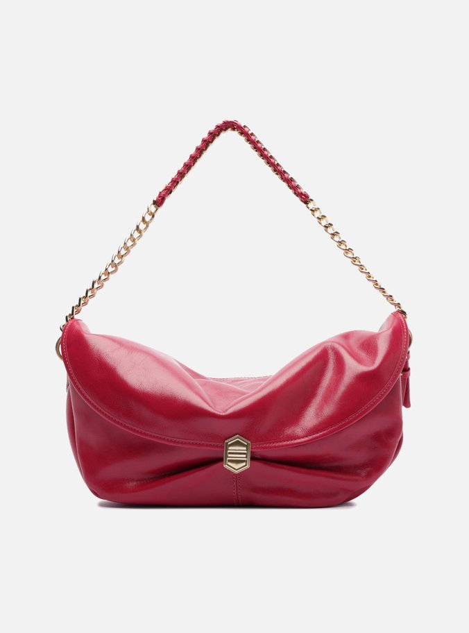 Bolsa Tiracolo Vermelha Couro Metais