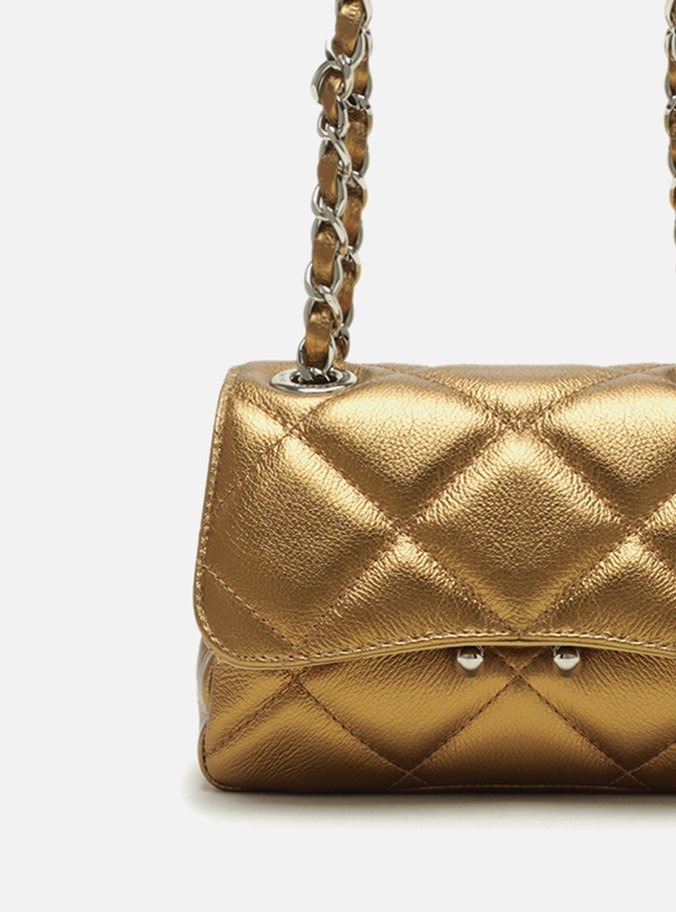 Bolsa Tiracolo Bronze Couro Mizz Pequena
