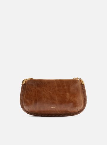 Bolsa Tiracolo Caramelo Couro Worn Média